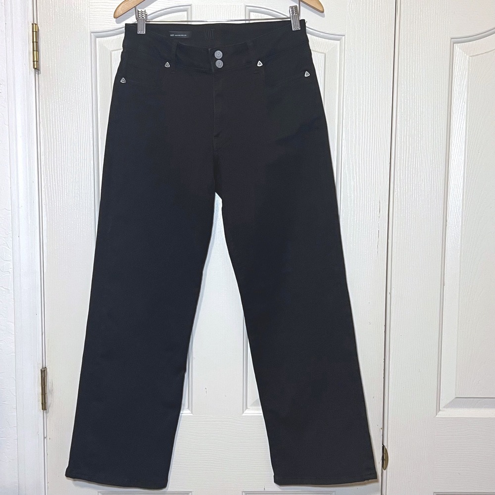 KUT from the Kloth Lucy High Rise Wide Leg Jeans Black Size 10 Stretch Denim - Picture 2 of 11
